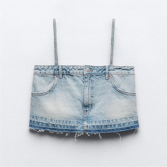 NWT Zara denim crop top - Picture 5 of 6